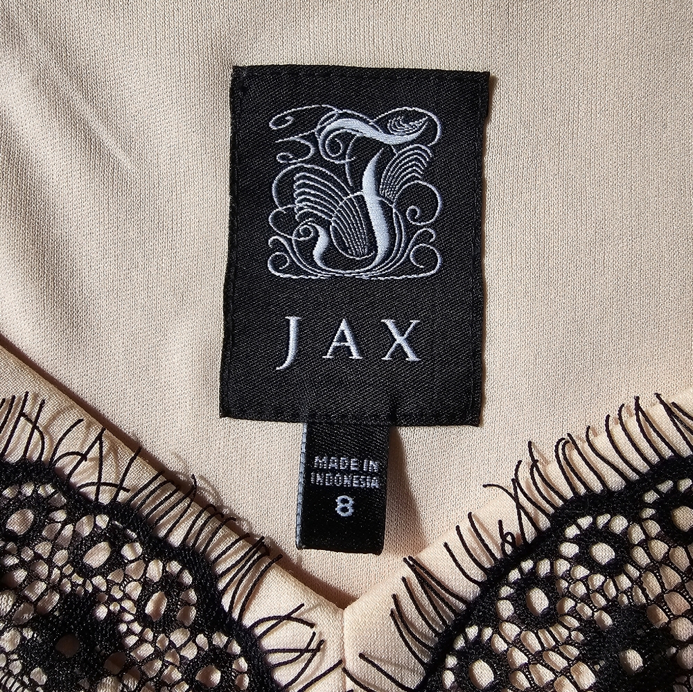 Jax Blush Pink Black Lace Cocktail Dress Size 8 - Picture 5 of 8